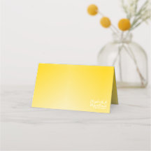 Elégante carte de place jaune tournesol ou carte d