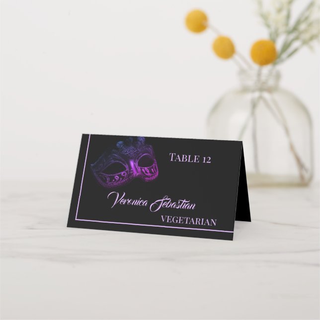 Placement Elégante carte de place pliée le soir (Devant)