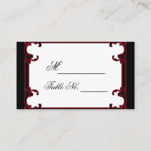 Placement Elégante carte Mariage de cadre rouge gothique