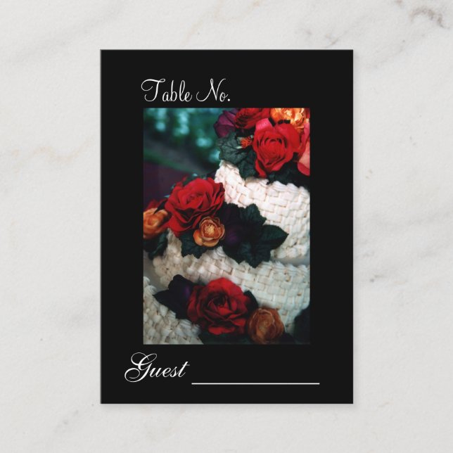 Placement Elégante Rose lumineux Mariage de gâteau carte de  (Devant)