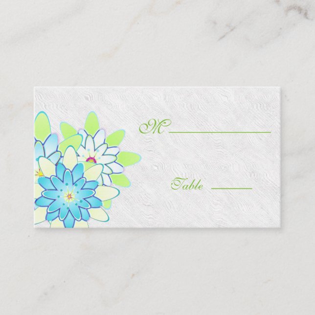 Placement Gerbera Daisy Green white Carte de lieu pour l'occ (Devant)