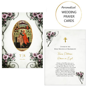 Placement Grande carte de prière de mariage orthodoxe aux fl