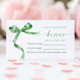 Placement Green Bow Combien de baisers Douche Carte de jeu