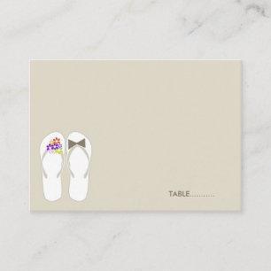 Placement M. & Mme Flip Flops Carte de Table Mariage sur la 