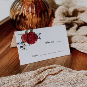 Placement Mariage Floral Bourgogne Numéro de table Carte de 