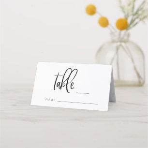 Placement Mariage minimaliste moderne Numéro de table Carte 