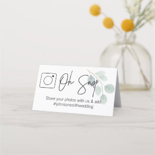 Placement OH SNAP Eucalyptus Carte de table pliée #hashtag