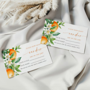 Placement Orange Floral Combien de bonbons Douche Carte de j