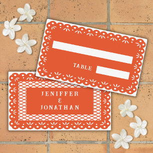 Placement ORANGE MEXICAINE PAPEL PICADO carte de place