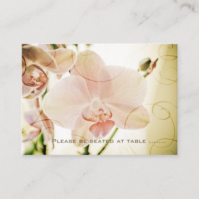 Placement Orchidée rose ・ Mini carte de siège (Devant)