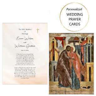 Placement Peaches Gris Texté Mariage Orthodoxe Carte de priè