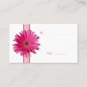 Placement Pink Daisy Plaid Occasion spéciale Carte de lieu