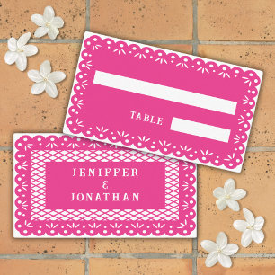 Placement PINK MEXICAN PAPEL PICADO carte de place