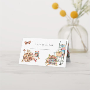 Placement Récolte d'automne   Carte de place de table Thanks