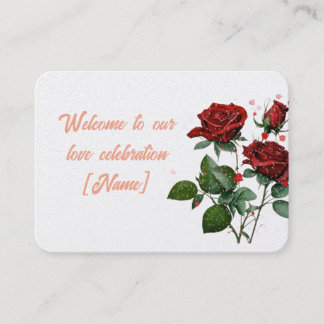 Placement Romantique Love Celebration Carte de bienvenue ave