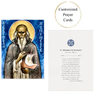 Placement St. Brendan le Navigateur Carte de prière orthodox