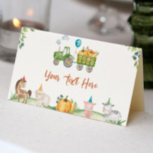 Tracteur vert Animaux de ferme Anniversaire Carte