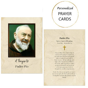 Placement Une carte catholique romaine de prière à Padre Pio