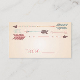 Placement Vintage Tribal Flèches Numéro de tableau Carte d'e