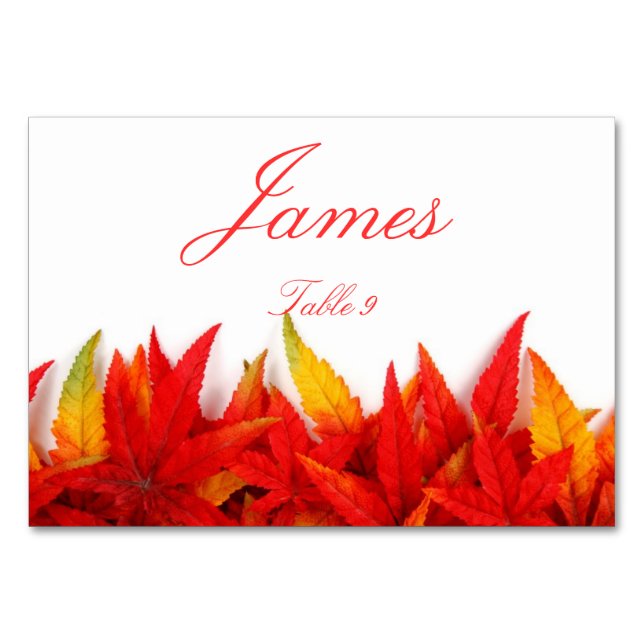 Placer les cartes avec les feuilles d'automne (Devant)