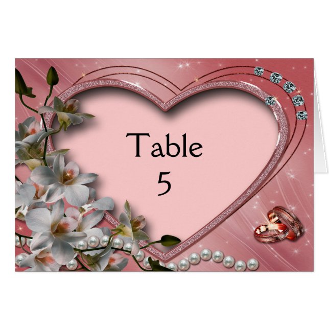 Placer les cartes de table Anneaux de Fleurs roses (Devant Horizontal)