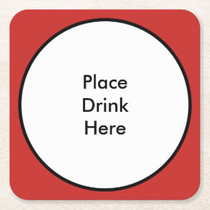 Placez votre boisson ici - Dessous de verre carré
