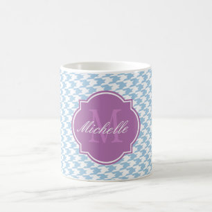Placid Blue Hahnentrittmuster Monogram Tasse