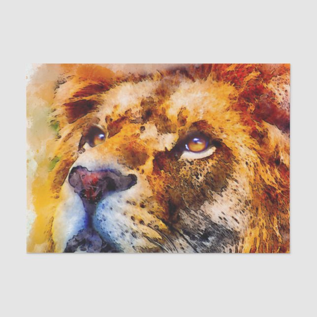 Placid Lion Face Seidenpapier (Vorderseite)