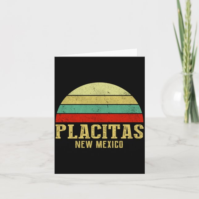 Placitas New Mexico Vintage Retro Sunset _1  Karte (Vorderseite)