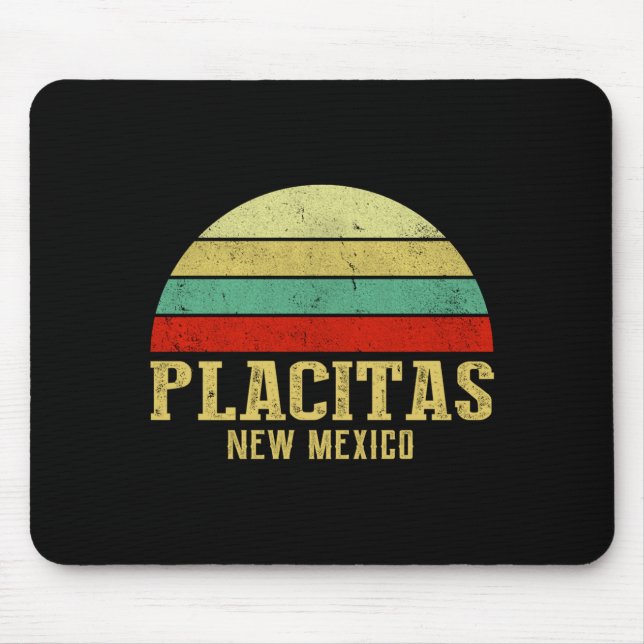 Placitas New Mexico Vintage Retro Sunset  Mousepad (Vorne)