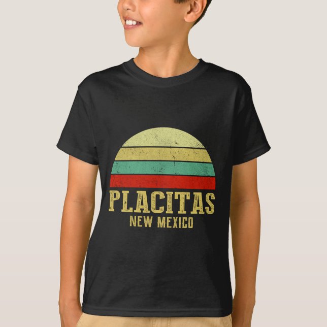 Placitas New Mexico Vintage Retro Sunset  T-Shirt (Vorderseite)