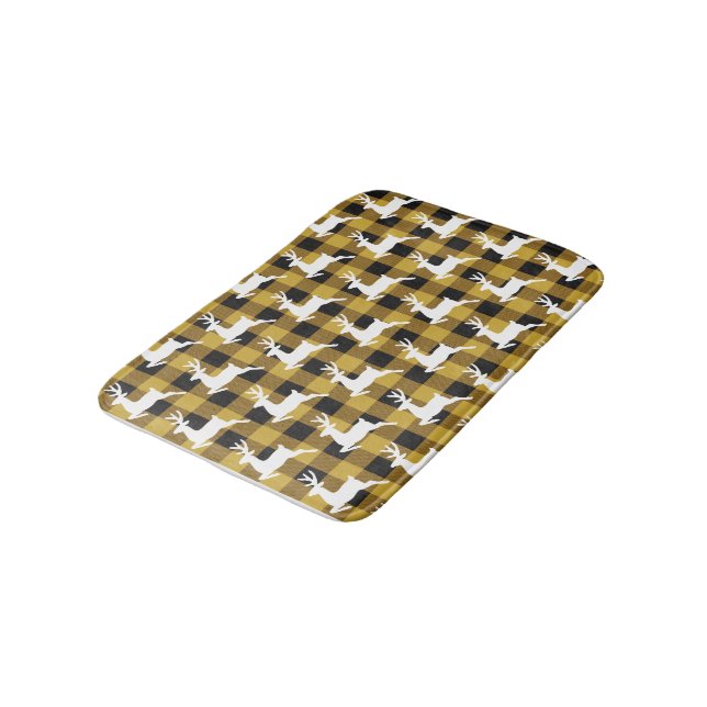 Pläd and deer bath mat badematte (Schrägansicht)