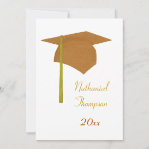Plafond de graduation jaune orange et invitations 