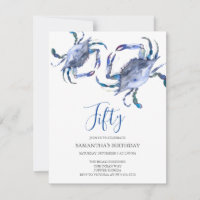 Plage 50e anniversaire Invitations Crab Boil