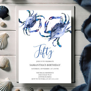 Plage 50e anniversaire Invitations Crab Boil
