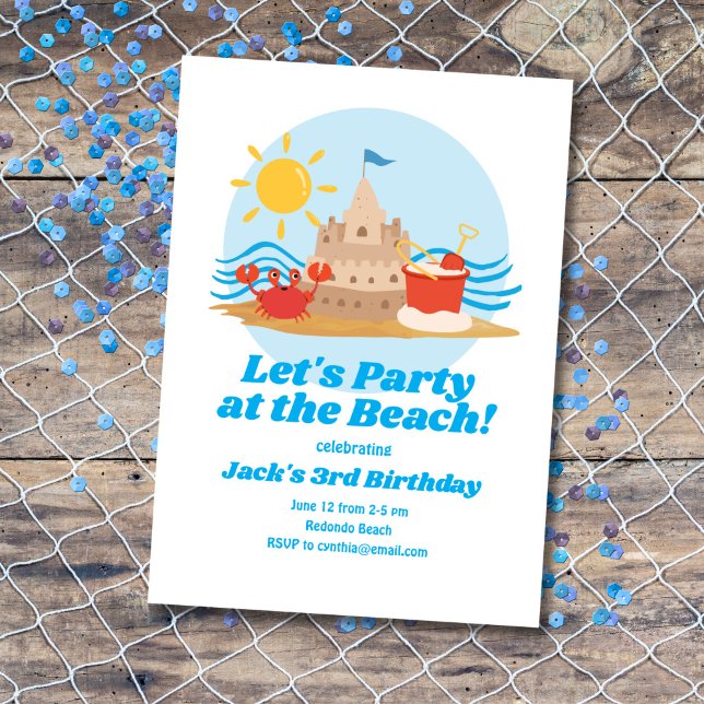 Plage à thème Anniversaire Invitation (Créateur téléchargé)