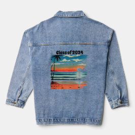 Plage Abstrait Art Graduation Denim Veste