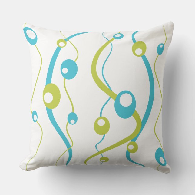 Plage Abstraite Imprimer Coussin Bleu Retour (Recto)