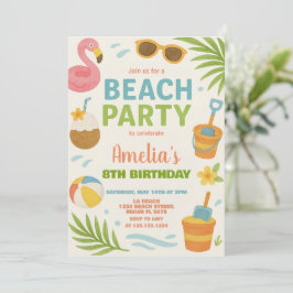 Plage animée Invitation d'anniversaire & Décor pou