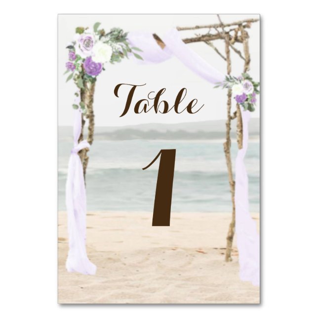 Plage Arbor Lavender Mariage Table Numéro Cartes (Par défaut)