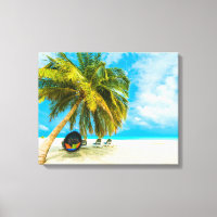Plage aux Maldives en toile imprimé 1