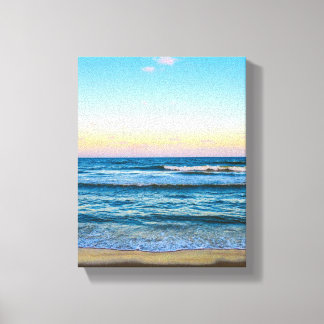 Plage avec image de vagues lumineuses sur toile