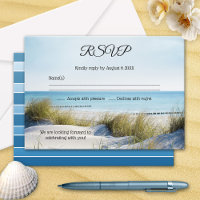 Plage avec mariage des dunes Invitation RSVP