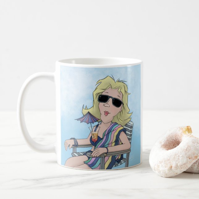Plage Babe café Mug (Avec donut)