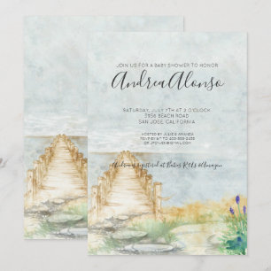 Plage Baby Nautical Baby shower Invitation