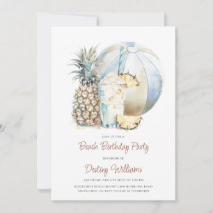 Plage Bachelorette Party Watercolor Invitation