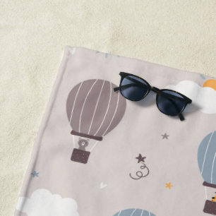 Plage Balloons À Air Chaud Avec Animaux Serviette De Pla