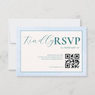Plage bleue été aquarelle QR Réponse mariage