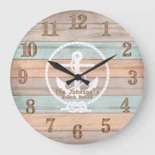 Plage Bois Bandes Nautiques & Ancre Grande Horloge