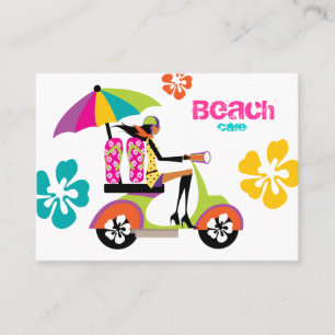 Plage Carte de visite Scooter Flip Flops